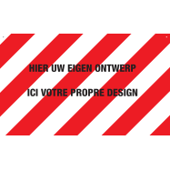 PIKT-O-NORM - WAARSCHUWINGSBORD MET EIGEN PICTOGRAM EN/OF TEKST, ROOD-WIT SCHUIN GESTREEPT, FOREX 1000x600x5 MM MET 2 BORINGEN VAN 6 MM