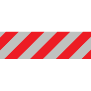 PIKT-O-NORM - MARKERINGSBAND, RETROREFLECTEREND ROOD-WIT, LINKS DIAGONAAL GESTREEPT, VINYL 1000x300 MM