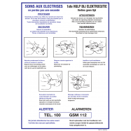 PIKT-O-NORM - SOINS AUX ELECTRISES. EERSTE HULP BIJ ELEKTROCUTIE, POLYPROPYLEEN 297x420x1.5 MM