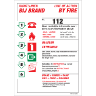 RICHTLIJNEN BIJ BRAND. LINE OF ACTION BY FIRE. TEL 112, - P38XXB10