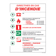 DIRECTIVES EN CAS D'INCENDIE - P38XX07