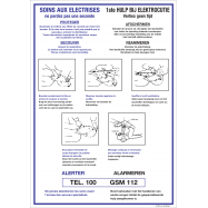 PIKT-O-NORM - SOINS AUX ELECTRISES. EERSTE HULP BIJ ELEKTROCUTIE, POLYPROPYLEEN 140x210x1.5 MM