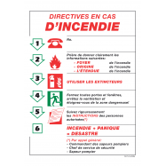 DIRECTIVES EN CAS D'INCENDIE ISO 7010, VINYL 210x297 MM - 0