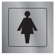 PIKT-O-NORM - WC, DAMES GEANODISEERD MAT ALUMINIUM 200X200x1.5 MM