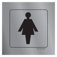 PIKT-O-NORM - WC DAMES, GEANODISEERD MAT ALUMINIUM 125x125x1,5 MM