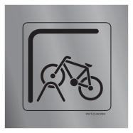 PIKT-O-NORM - FIETSENSTALLING, GEANODISEERD MAT ALUMINIUM 125x125x1,5 MM