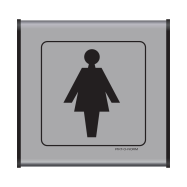 PIKT-O-NORM - WC DAMES GEANODISEERD ALUMINIUM  PROFIEL MET ZWARTE KUNSTSTOFFEN EINDKAPPEN 156x150 MM