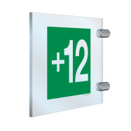 PIKT-O-NORM - VERDIEPING, NIVEAU +12, RECTO/VERSO, PLEXI ZIJWAARTS MUUR OF RECHTSTREEKS PLAFOND 2x 150x150x3 MM INCLUSIEF 2 BEVESTIGINGEN B81004