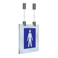 PIKT-O-NORM - WC HEREN, RECTO/VERSO, PLAFOND 2x 150x150x3 MM INCLUSIEF 2x B81005, 2x B81006 EN 1x B57101, 3 METER INOX KABEL