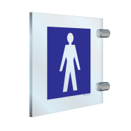 PIKT-O-NORM - WC HEREN, RECTO, PLEXI ZIJWAARTS MUUR 150x150x6 MM INCLUSIEF 2 BEVESTIGINGEN B81004