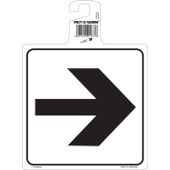 PIKT-O-NORM - PIJL, ZWART, OPHANGPICTOGRAM MET KLEEFFOLIE, PP 120x120x0.8 MM