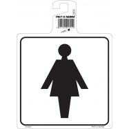 PIKT-O-NORM - WC DAMES, ZWART, OPHANGPICTOGRAM MET KLEEFFOLIE, PP 120x120x0.8 MM