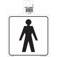 PIKT-O-NORM - WC HEREN, ZWART, OPHANGPICTOGRAM MET KLEEFFOLIE, PP 120x120x0.8 MM