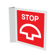 PIKT-O-NORM - STOP, BOUTON D'ARRÊT D'URGENCE, DRAPEAU, PVC 200x200x1 MM