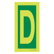 PIKT-O-NORM - LETTER D, FOTOLUMINESCEREND PVC 75x150 MM IMO SIGNS