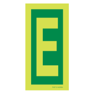 PIKT-O-NORM - LETTER E, FOTOLUMINESCEREND PVC 75x150 MM IMO SIGNS