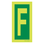 PIKT-O-NORM - LETTER F, FOTOLUMINESCEREND PVC 75x150 MM IMO SIGNS