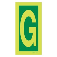 PIKT-O-NORM - LETTER G, FOTOLUMINESCEREND PVC 75x150 MM IMO SIGNS