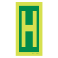 PIKT-O-NORM - LETTER H, FOTOLUMINESCEREND PVC 75x150 MM IMO SIGNS