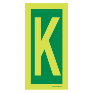 PIKT-O-NORM - LETTER K, FOTOLUMINESCEREND PVC 75x150 MM IMO SIGNS