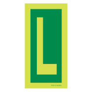 PIKT-O-NORM - LETTER L, FOTOLUMINESCEREND PVC 75x150 MM IMO SIGNS