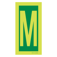 PIKT-O-NORM - LETTER M, FOTOLUMINESCEREND PVC 75x150 MM IMO SIGNS