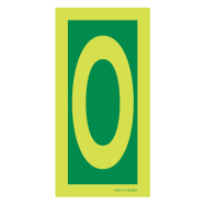 PIKT-O-NORM - LETTER O, FOTOLUMINESCEREND PVC 75x150 MM IMO SIGNS