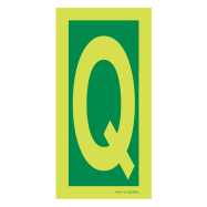 PIKT-O-NORM - LETTER Q, FOTOLUMINESCEREND PVC 75x150 MM IMO SIGNS