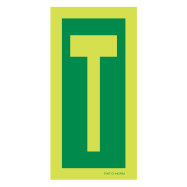 PIKT-O-NORM - LETTER T, FOTOLUMINESCEREND PVC 75x150 MM IMO SIGNS