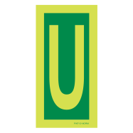 PIKT-O-NORM - LETTER U, FOTOLUMINESCEREND PVC 75x150 MM IMO SIGNS