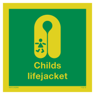 PIKT-O-NORM - CHILD'S LIFEJACKET MET TEKST CHILD'S LIFEJACKET, FOTOLUMINESCEREND PVC 150x150 MM IMO SIGNS