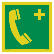 PIKT-O-NORM - EMERGENCY TELEPHONE, FOTOLUMINESCEREND PVC 150x150 MM IMO SIGNS