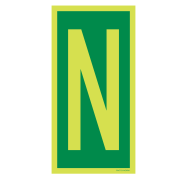 PIKT-O-NORM - LETTER N, FOTOLUMINESCEREND PVC 150x300 MM IMO SIGNS