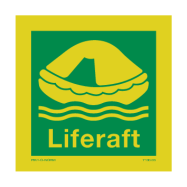 PIKT-O-NORM - LIFERAFT MET TEKST LIFERAFT, FOTOLUMINESCEREND VINYL 50x50 MM IMO SIGNS