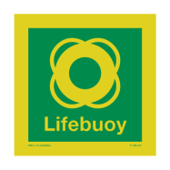 PIKT-O-NORM - LIFEBUOY MET TEKST LIFEBUOY, FOTOLUMINESCEREND VINYL 50x50 MM IMO SIGNS