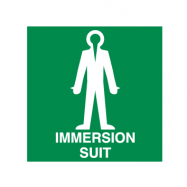 IMMERSION SUIT MET TEKST IMMERSION SUIT, FOTOLUMINESCEREND VINYL 50x50 MM IMO SIGNS - 0
