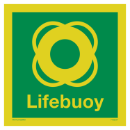 PIKT-O-NORM - LIFEBUOY MET TEKST LIFEBUOY, FOTOLUMINESCEREND VINYL 150x150 MM IMO SIGNS