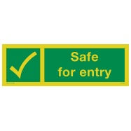 PIKT-O-NORM - SAFE FOR ENTRY, FOTOLUMINESCEREND VINYL 300x100 MM IMO SIGNS