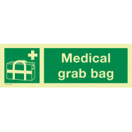 MEDICAL GRAB BAG MET TEKST, FOTOLUMINESCEREND VINYL 300x100 MM IMO SIGNS - 0