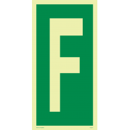 LETTER F, FOTOLUMINESCEREND VINYL 150x300 MM IMO SIGNS - 0