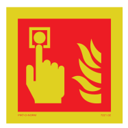 PIKT-O-NORM - FIRE ALARM CALL POINT FOTOLUMINESCEREND PVC 100x100 MM IMO SIGNS