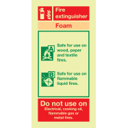 PIKT-O-NORM - FIRE EXTINGUISHER FOAM, FOTOLUMINESCEREND PVC 100x200 MM IMO SIGNS