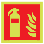 PIKT-O-NORM - FIRE EXTINGUISHER, FOTOLUMINESCEREND PVC 150x150 MM IMO SIGNS