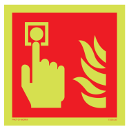 PIKT-O-NORM - FIRE ALARM CALL POINT, FOTOLUMINESCEREND PVC 150x150 MM IMO SIGNS