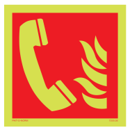 PIKT-O-NORM - FIRE TELEPHONE, FOTOLUMINESCEREND PVC 150x150 MM IMO SIGNS