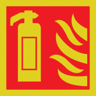 FIRE EXTINGUISHER, FOTOLUMINESCEREND VINYL 50x50 MM IMO SIGNS - 0