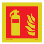 PIKT-O-NORM - FIRE EXTINGUISHER VINYLE PHOTOLUMINESCENT 100x100 MM IMO SIGNS