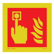 PIKT-O-NORM - FIRE ALARM CALL POINT PVC PHOTOLUMINESCENT 50x50 MM IMO SIGNS