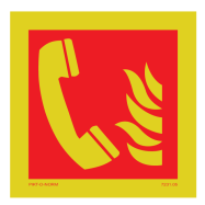 PIKT-O-NORM - FIRE TELEPHONE VINYLE PHOTOLUMINESCENT 100x100 MM IMO SIGNS