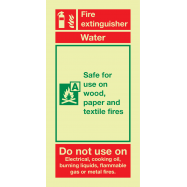 PIKT-O-NORM - FIRE EXTINGUISHER WATER, PVC PHOTOLUMINESCENT 100x200 MM IMO SIGNS